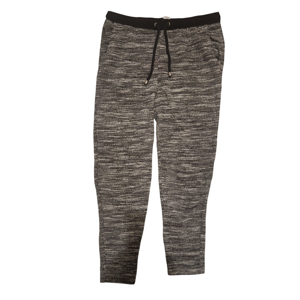 Garage Lounge Pants Knit Marled Black White Drawstring Joggers S‎ P